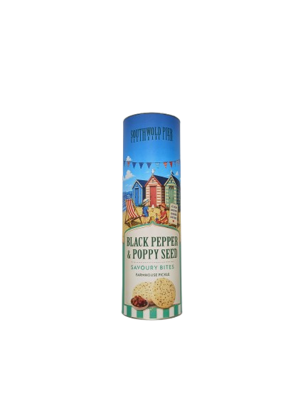 Southwold Pier Black Pepper & Poppy Savoury Oaty Bites and Farmhouse Pickle