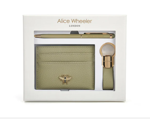 PIstachio Bow Card Holder, Key Ring and Pen Gift Set