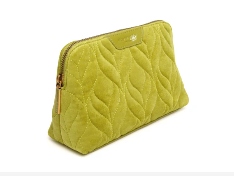 Velvet Make Up Bag - Lime