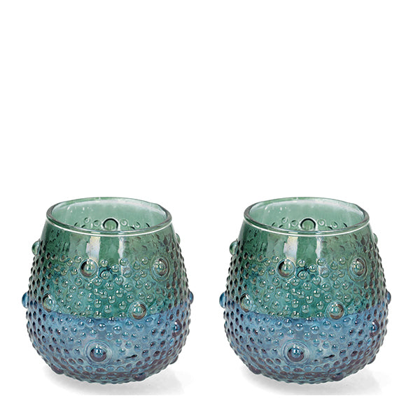 Blue ombre Glass jug with 2 matching Tumblers