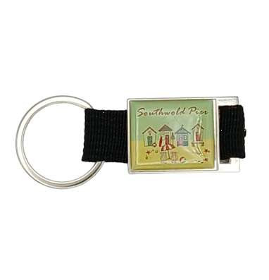 Dsh Beach Huts Metal Keyring