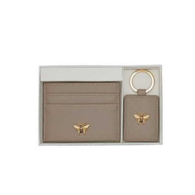 Stone bow Card holder and keyring gift set