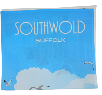 Tea Towel Retro Beach Huts