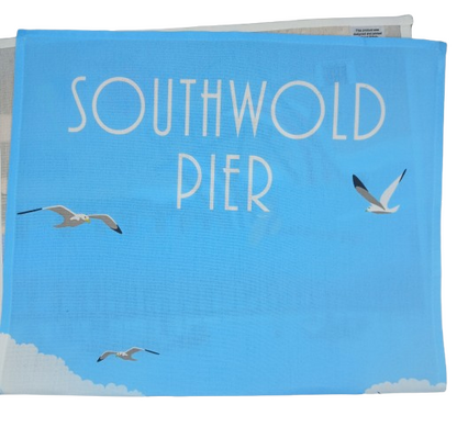 Tea Towel Retro Southwold Pier