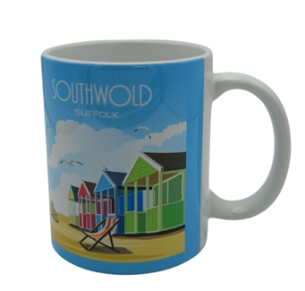 Retro Ceramic Mug Beach Huts